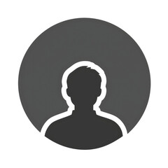 Obraz premium A simple gray silhouette of a persons head and shoulders in a circle on a transparent background