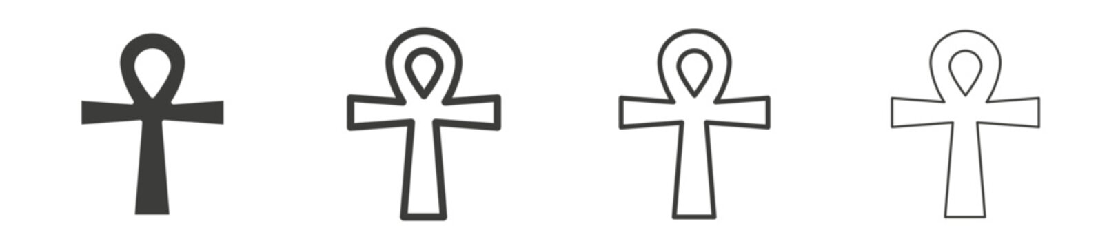 Ankh icon collection on white background