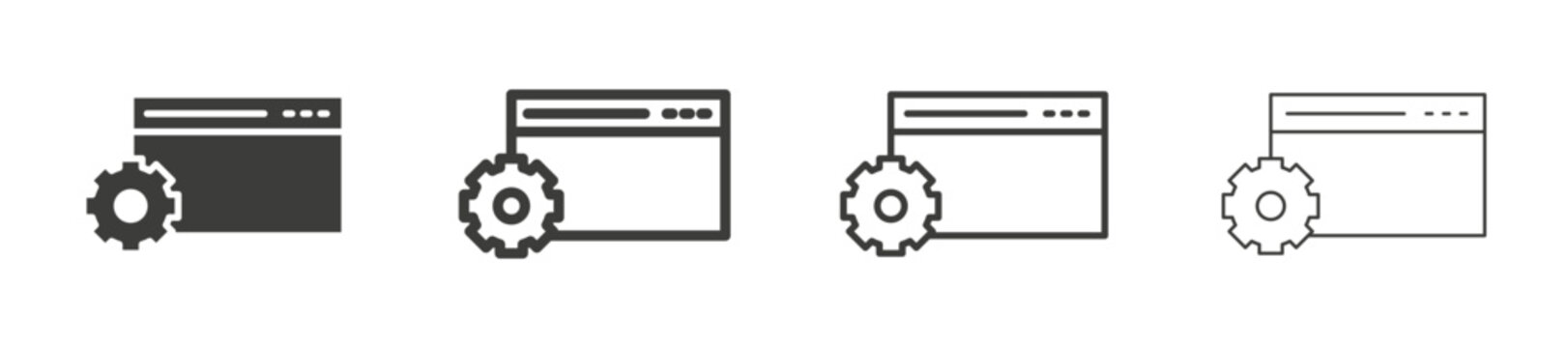 Backend icon collection on white background