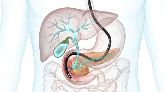 Endoscopic retrograde cholangiopancreatography procedure of the biliary system