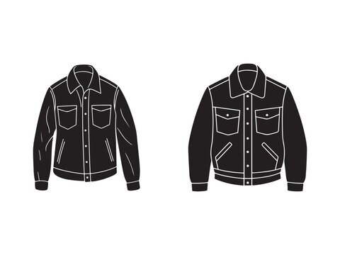  jackets with white outlines and buttons on a white background  clothing and fashion design elements