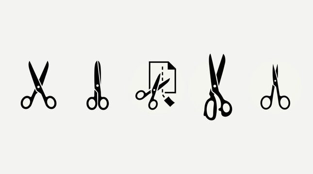 Minimalist scissor icon collection