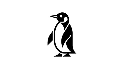 Obraz premium Stylized Penguin Illustration with Bold Black and White Colors.