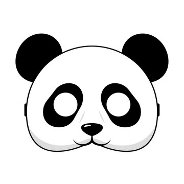 Adorable Cartoon Panda Mask Illustration for Kids' Parties and Costume Fun