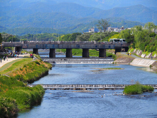 新緑の京都　四条大橋から北方面の風景 © marinchan