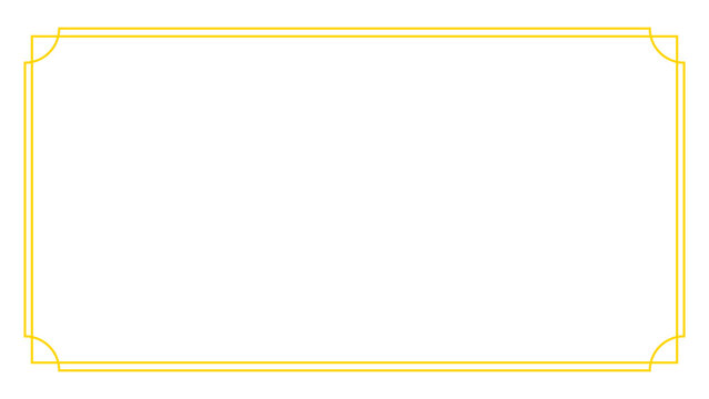 Gold Rectangle Frame Vector Icon