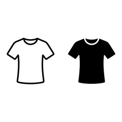 Fototapeta premium T-shirt icon set, outline and solid, white background