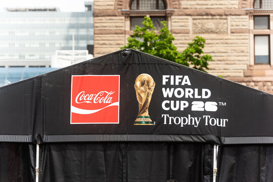 Toronto Canada - May 26 2026 FIFA World Cup Trophy Tour Tent Display