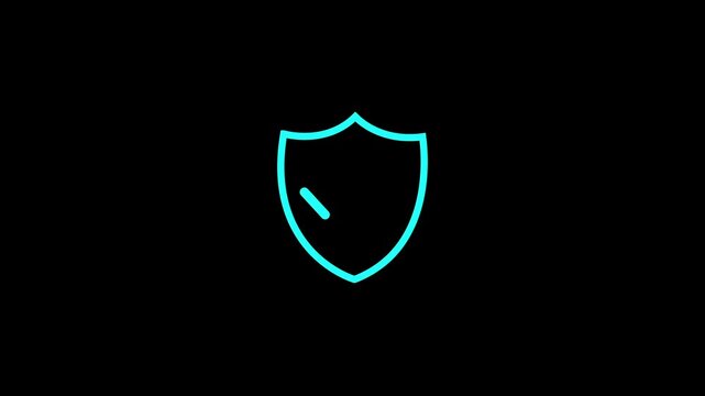check mark icon animation. Vertical video of shield loading checklist animation on transparent background