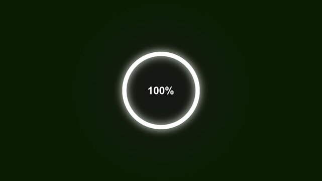 glowing Circle loading bar animation on black background