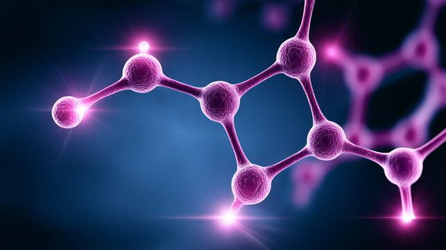 Abstract molecular model structure floating 
