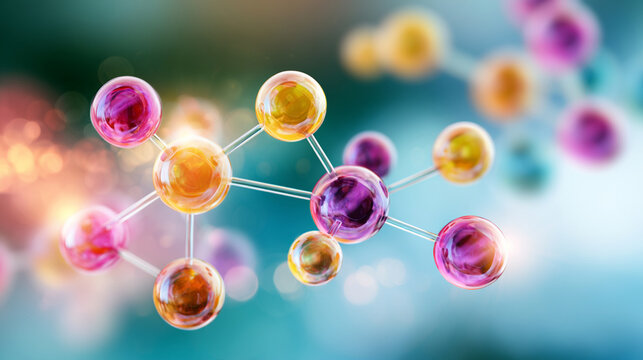 Abstract molecular model structure floating 
