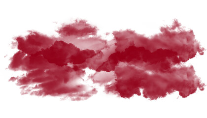 Fototapeta premium Crimson Red Atmospheric Cloud PNG on Transparent Background, Dramatic Vapor Overlay Texture, Bold Abstract Smoke Effect Design Element