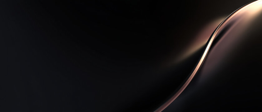 Dark abstract banner with smooth glowing wave and large text space suitable for advertising and design