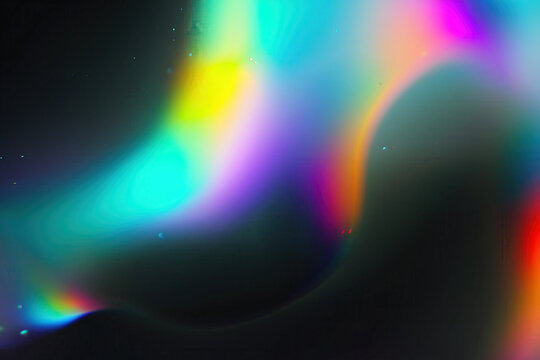 Blurred rainbow light on dark background