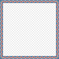 Fototapeta premium Mosaic frame border with blue, red, and green tiles for photo or text
