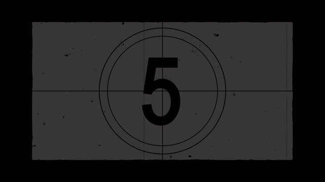 old 8 mm movie film countdown 10 second timer