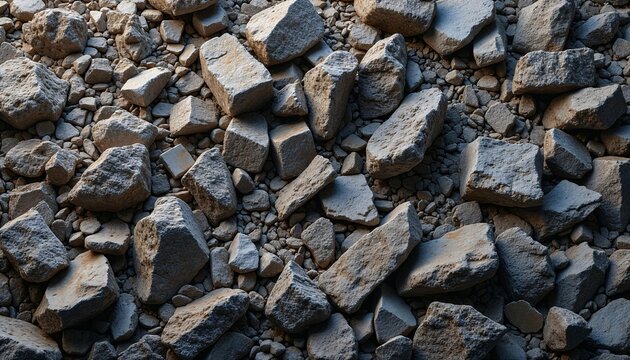 The image shows crushed stone, a building material obtained by crushing rocks
