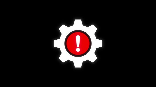 Critical Error System Halted Warning Animation on Black Background