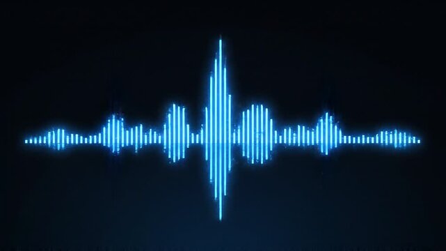 Glowing blue digital sound wave.