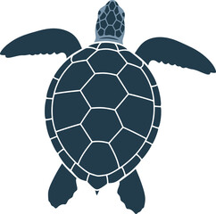 Obraz premium Turtle Shell Silhouette Graphic Illustration.