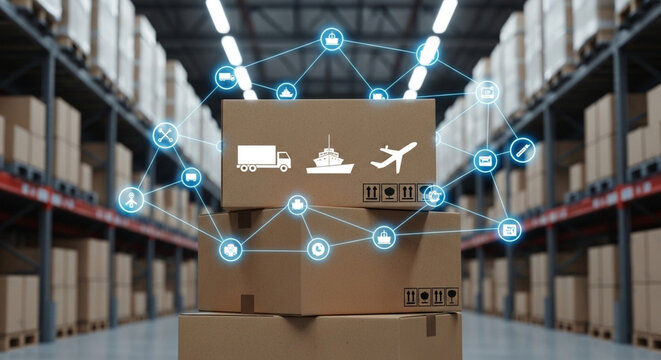 Business process automation technology streamlining logistics and supply chain management
