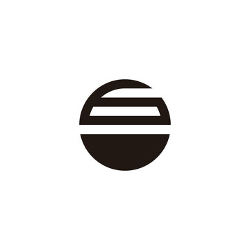 Number 6 bowl geometric symbol simple logo vector