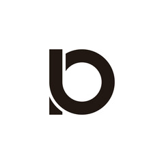 Letter Pb bP P b circle, outline geometric symbol simple logo vector © Amrah