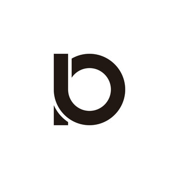 Letter Pb bP P b circle, outline geometric symbol simple logo vector