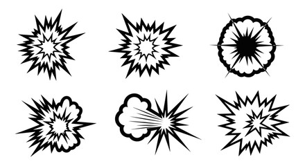 Obraz premium Black and white comic explosion graphics.