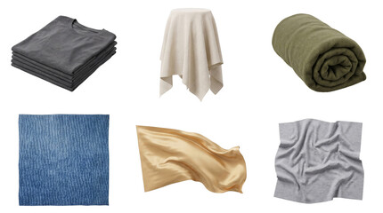 Various textile items rolled folded and draped fabrics © HOAI PHAM