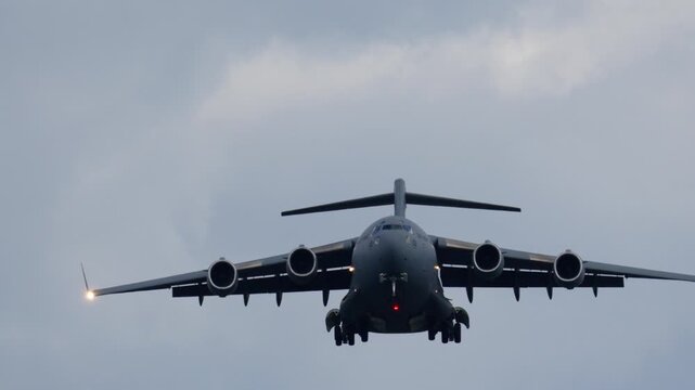 C-17 Globemaster conducts strategic airlift mission during military operation