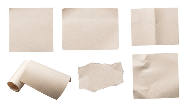 Collection of blank vintage paper squares and rolls