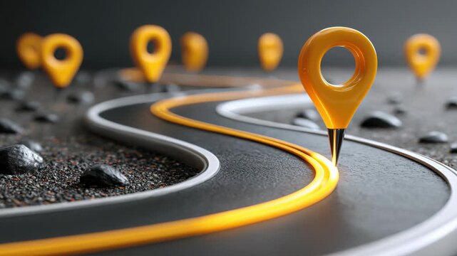 Seamless loop investor roadmap animation, strategic path planning and decision flow concept.