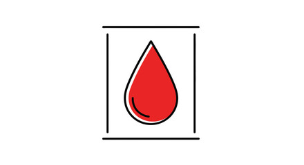 Fototapeta premium Red Blood Drop Inside a Stylized Barrel Icon