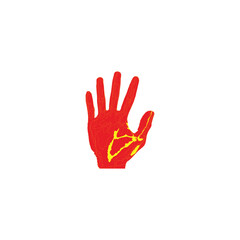 Obraz premium Hand fire, illustration geometric symbol simple logo vector