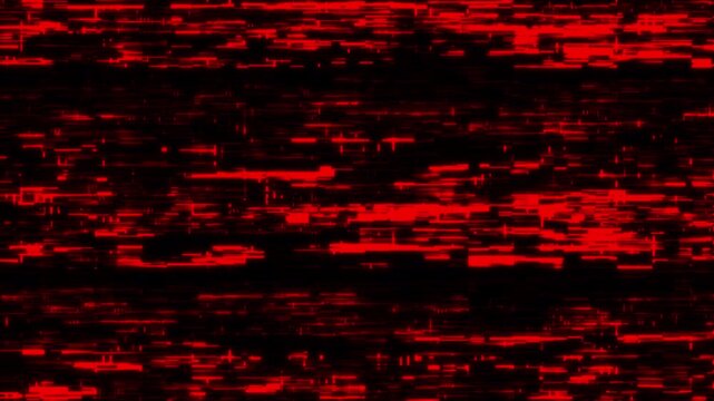 Red digital glitch effect featuring vibrant horizontal distortions, electronic interference, and seamless looping motion. Abstract 4K video background.