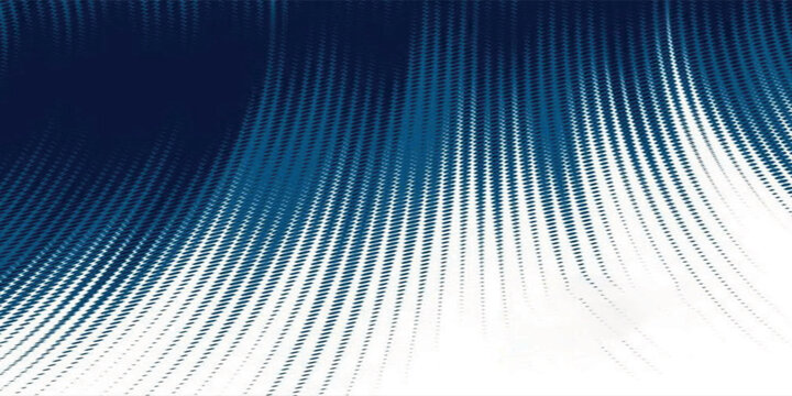 Trendy abstract optical illusion backdrop with vibrant blue conical gradient pattern