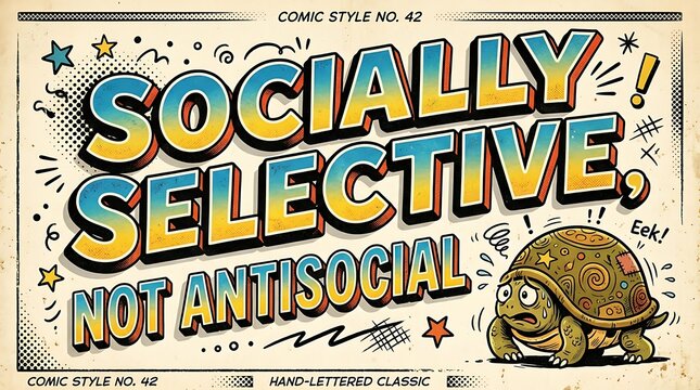 Comic Style Socially Selective, Not Antisocial With Turtle
