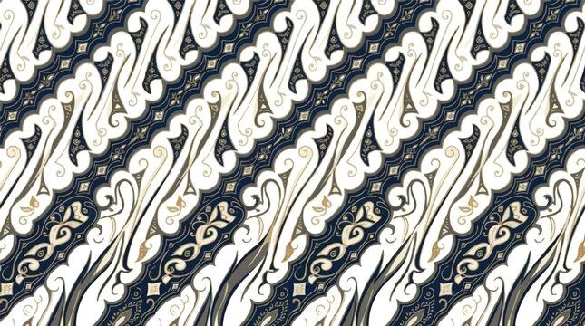 Traditional parang batik pattern with diagonal wavy lines