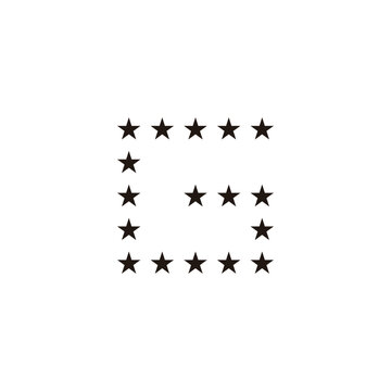 Letter G stars, square geometric symbol simple logo vector