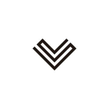 Letter S shape V geometric symbol simple logo vector