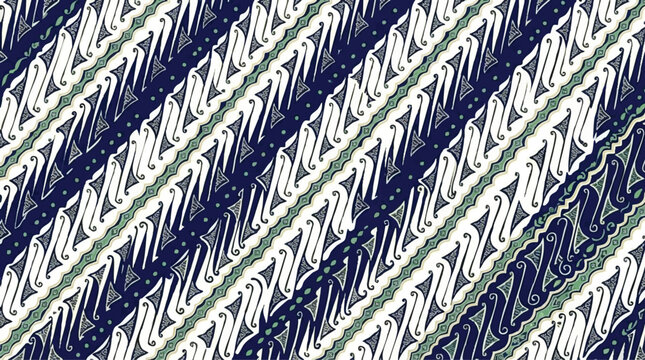Parang batik pattern with diagonal traditional indonesian motif