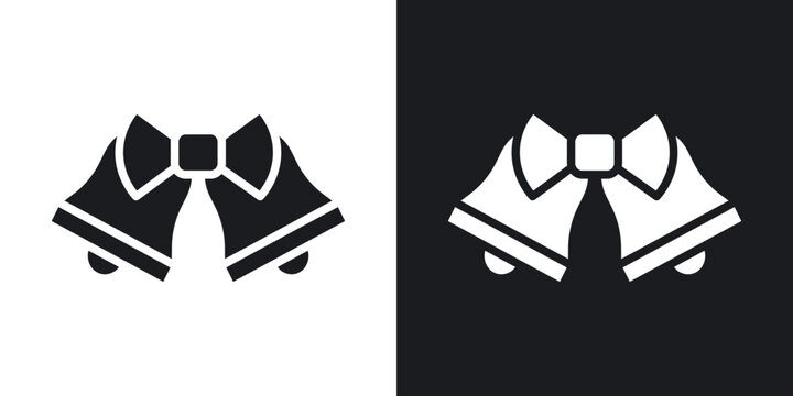 Wedding Bells icons in solid black and white collection