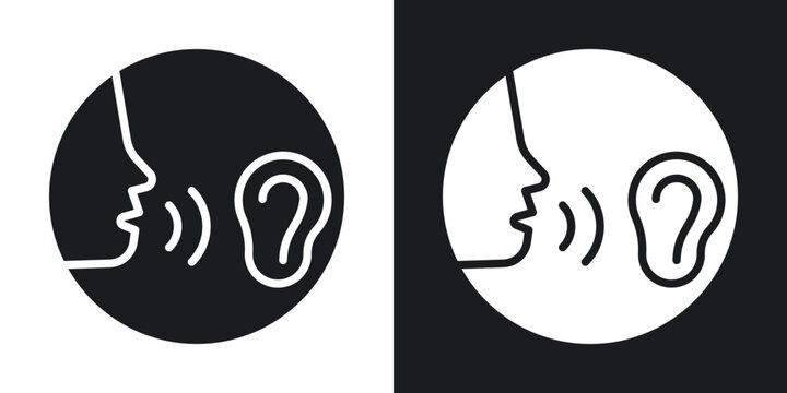 Whisper icons in solid black and white collection