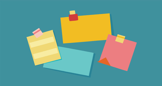Post it note paper, sticky paper notes with clipping path.
