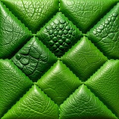 Naklejka premium A green leather texture with a quilted pattern