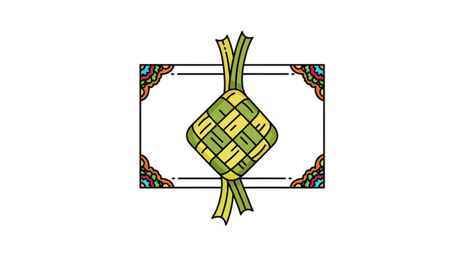 Ketupat Islamic Food Decoration, Eid Mubarak Celebration, Traditional Malay Cuisine