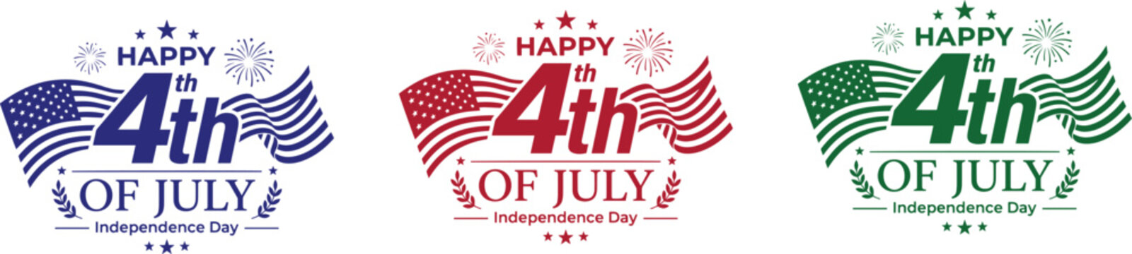 4th of july independence day celebration logos