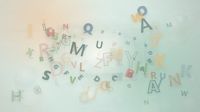 Calm Language Learning Alphabet Cloud Background with Gentle Letter Flow